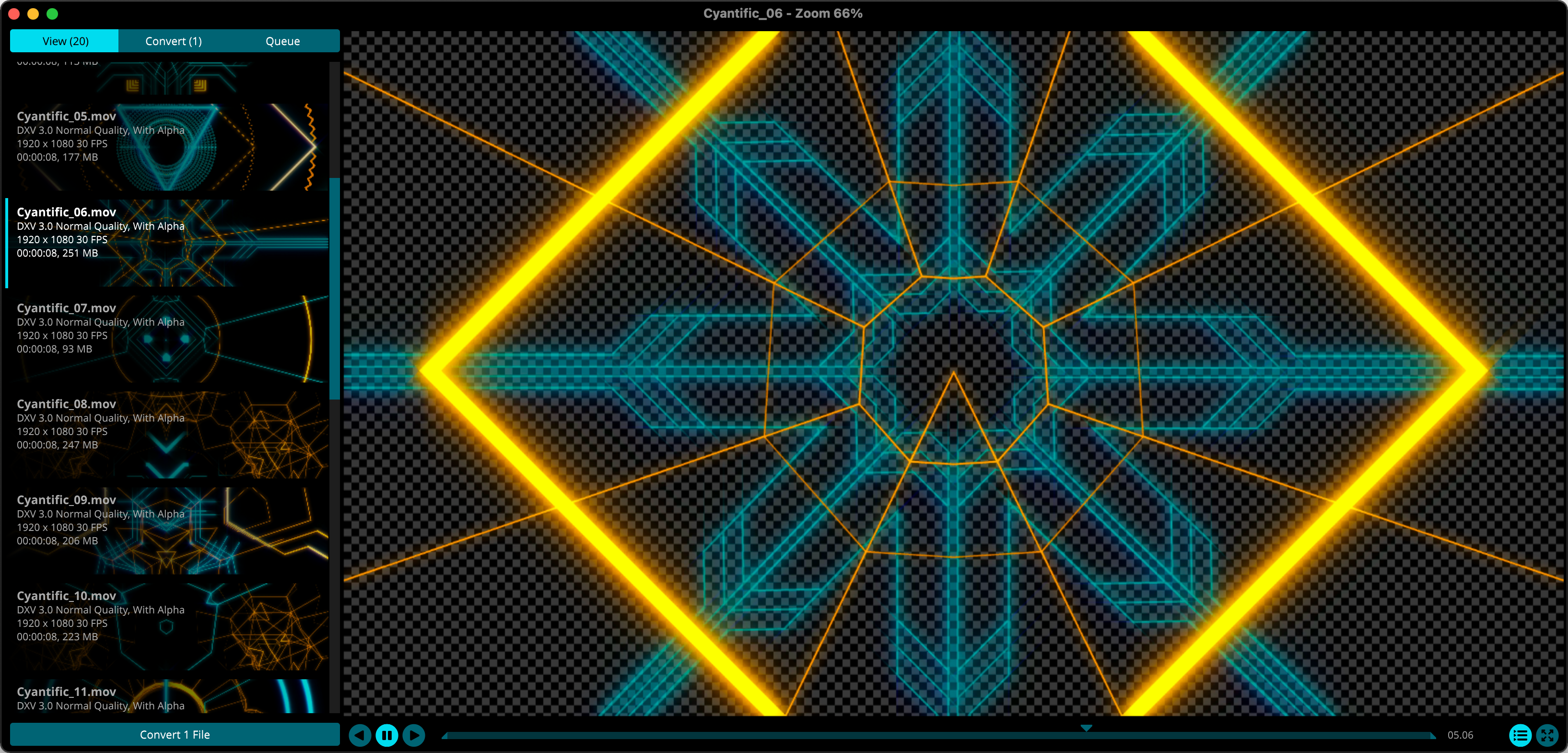 Resolume Alley 影片播放器介面截圖